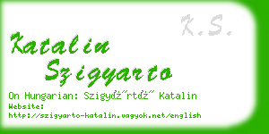 katalin szigyarto business card